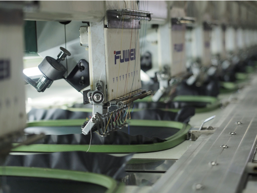 Embroidery machines for mass printing.